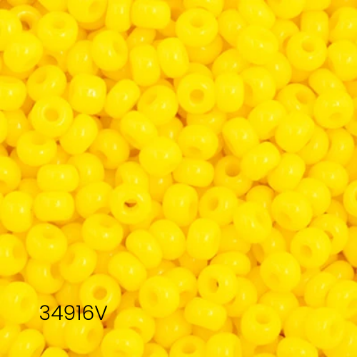 Czech Seed Bead 11/0 Opaque Lemon Yellow | Alberta Bead Store