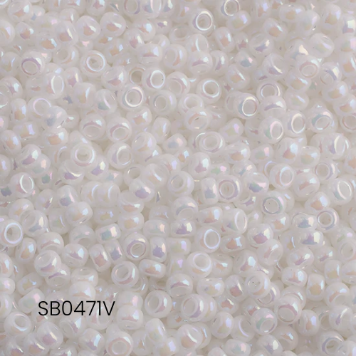 Miyuki Seed Bead 11/0 White Pearl AB | Alberta Bead Store