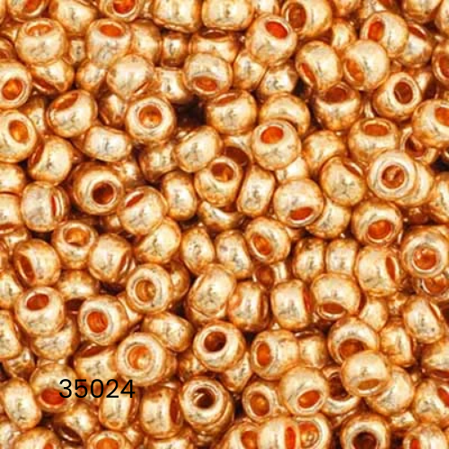 Czech Seed Bead 11/0 Metallic Gold | Alberta Bead Store