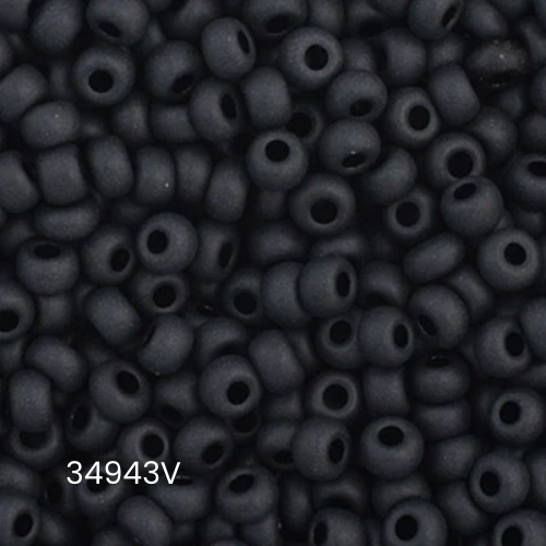 Czech Seed Bead 11/0 Opaque Black Matt | Alberta Bead Store