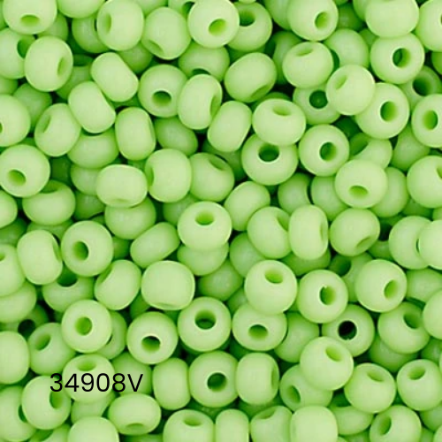 Czech Seed Bead 11/0 Opaque Pale Green | Alberta Bead Store