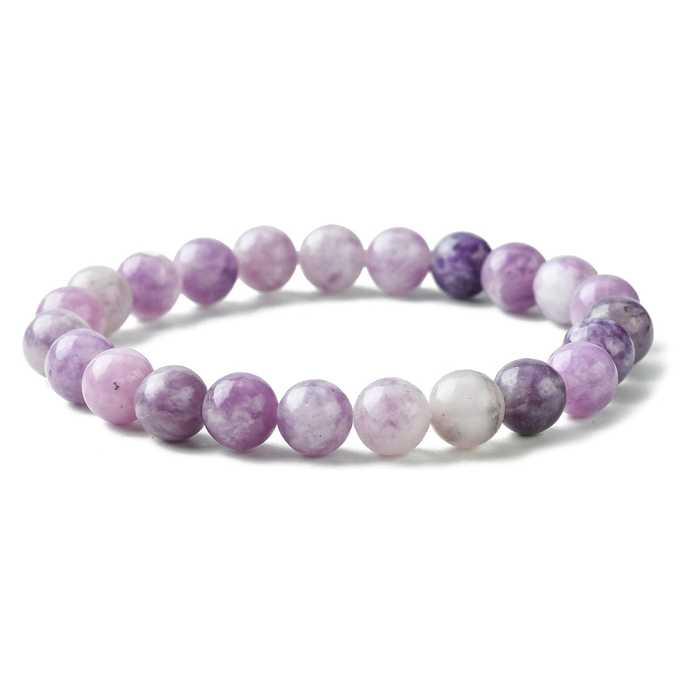 Lepidolite Gemstone Bead Bracelet 8MM 