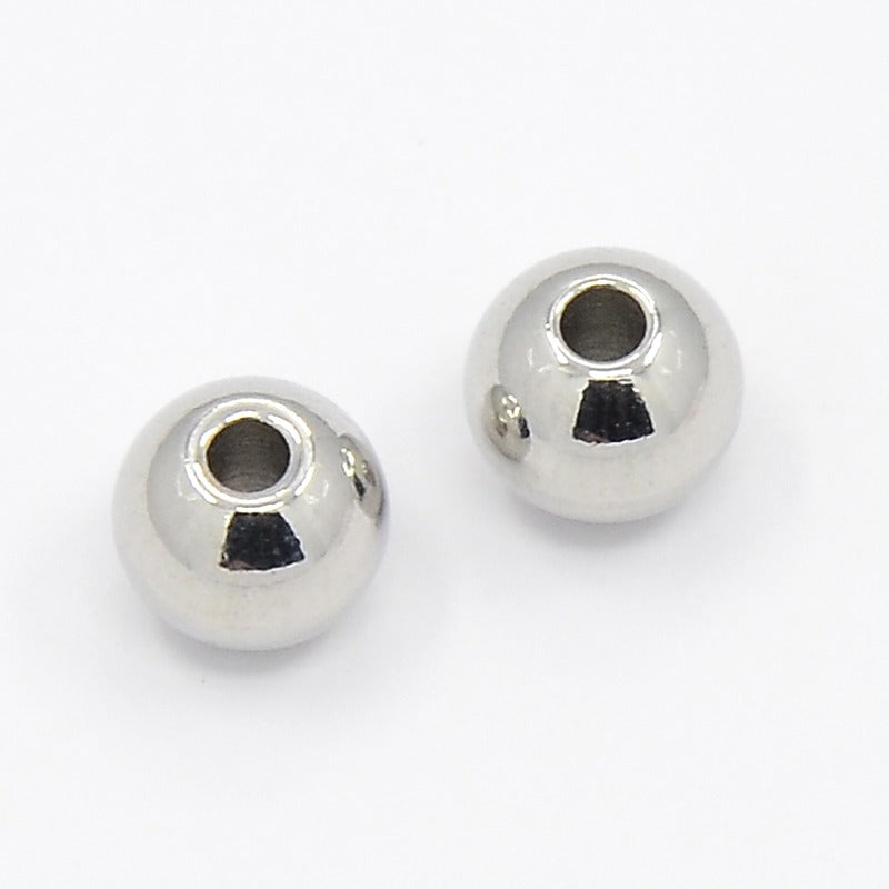 Connector Bead 304SS Stainless Color Smooth Round 20pc 