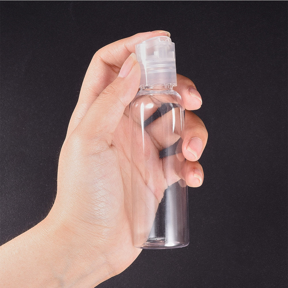 Refillable PET Bottle with Disc Top 60ml 20pc | Alberta Bead Store