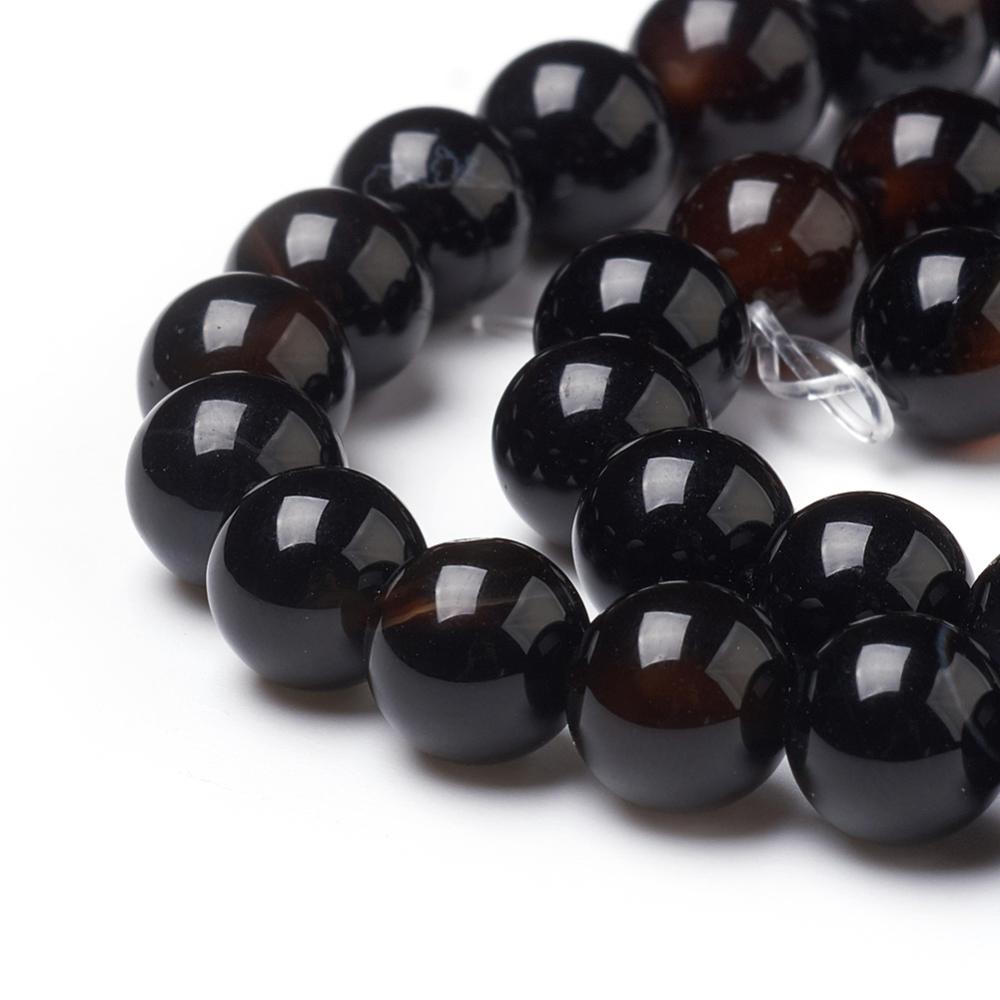 Black Agate Gemstone Bead 