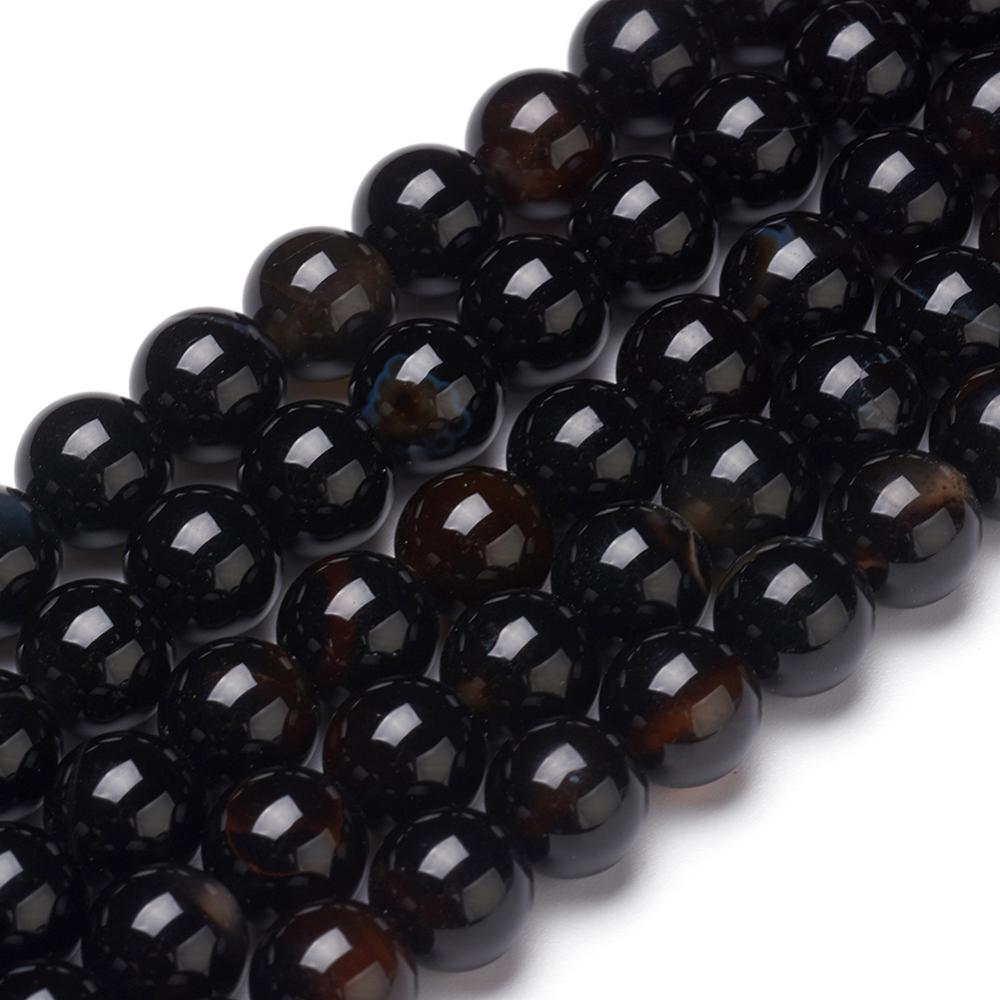 Black Agate Gemstone Bead 