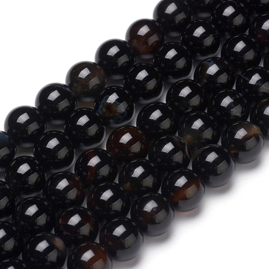 Black Agate B Grade Gemstone Bead | Alberta Bead Store