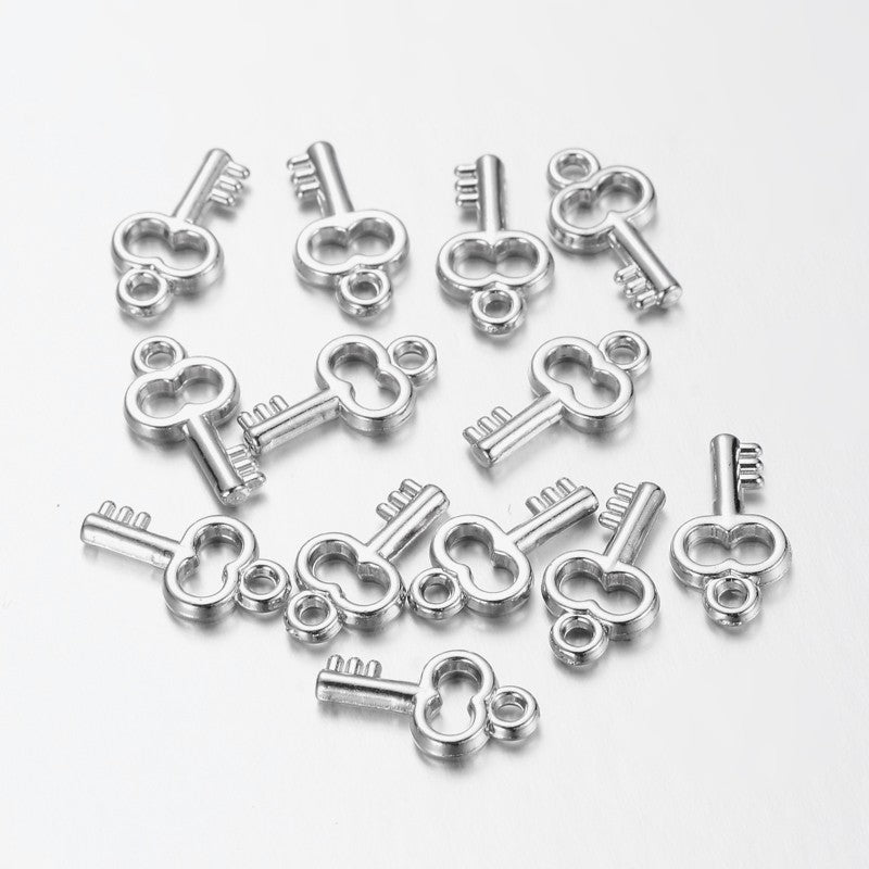 Skeleton Key Charm CCB Plastic 10pc | Alberta Bead Store