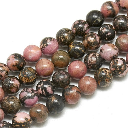 Rhodonite Gemstone Beads - All Sizes - Witches Ink LTD - O/A Crystals and Sun Signs