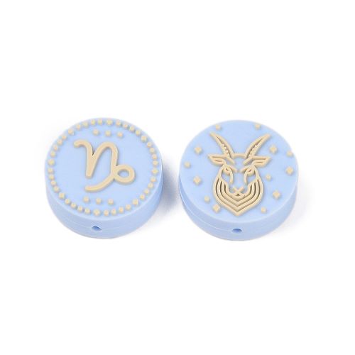 Capricorn zodiac silicone focal bead 