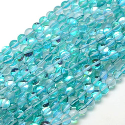 Turquoise Holographic Glass Bead | Alberta Bead Store