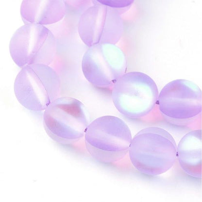 Lilac Frosted Holographic Glass Bead 