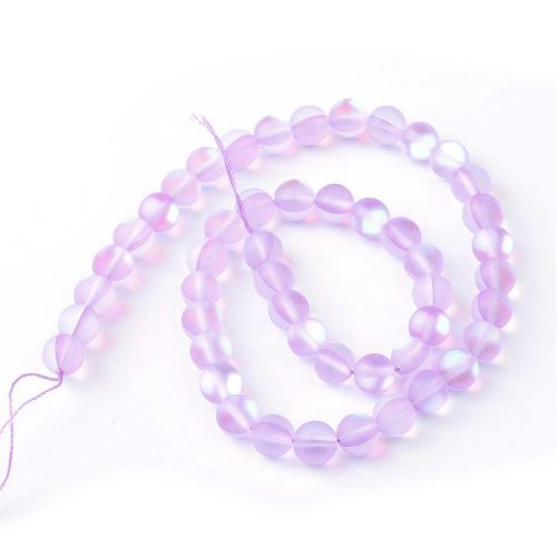 Lilac Frosted Holographic Glass Bead 