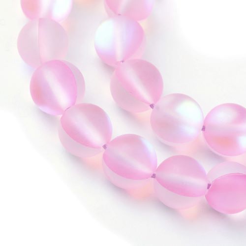 Pink Holographic Glass Bead 