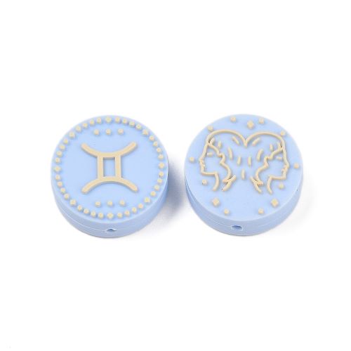 Gemini zodiac silicone focal bead 