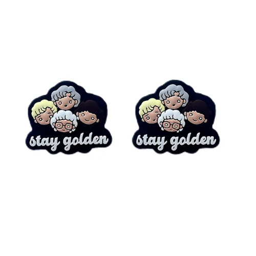 Silicone Focal Bead "Stay Golden" 1pc | Alberta Bead Store