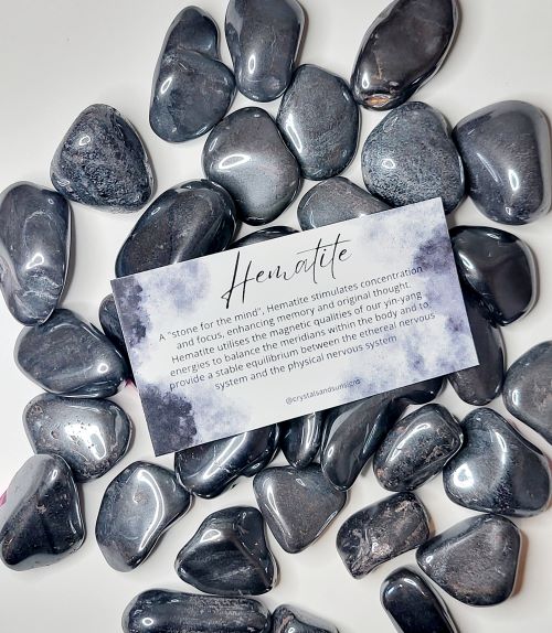 Hematite Tumbled Stone - Crystals and Sun Signs