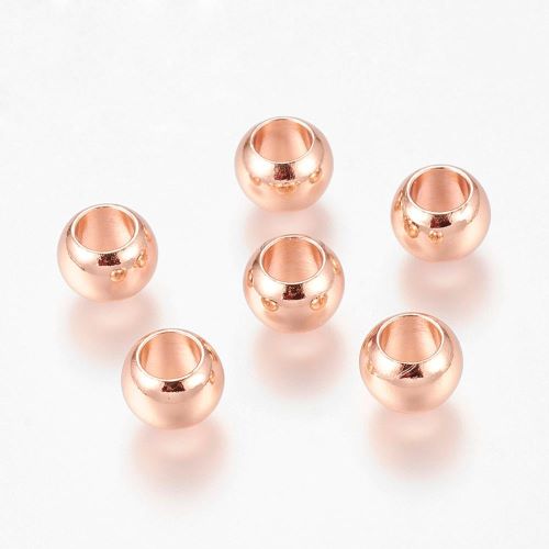 Connector Bead Rondelle Brass Rose Gold 8MM 20pcs 