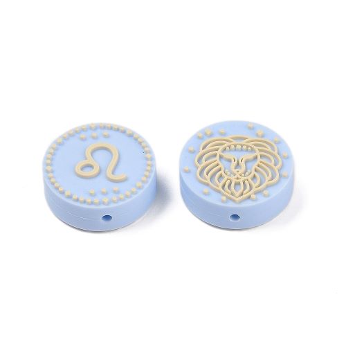 Silicone Focal Zodiac Light Blue Bead | Alberta Bead Store