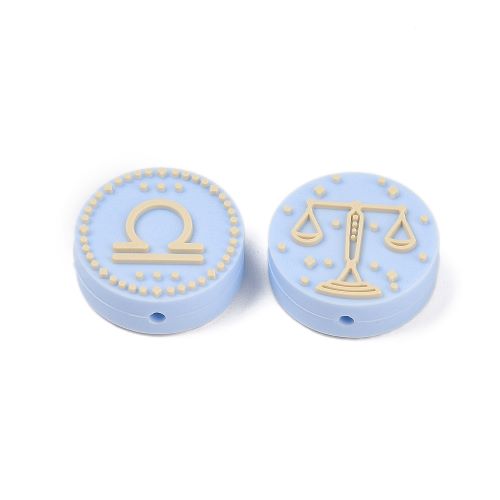 Silicone Focal Zodiac Light Blue Bead | Alberta Bead Store