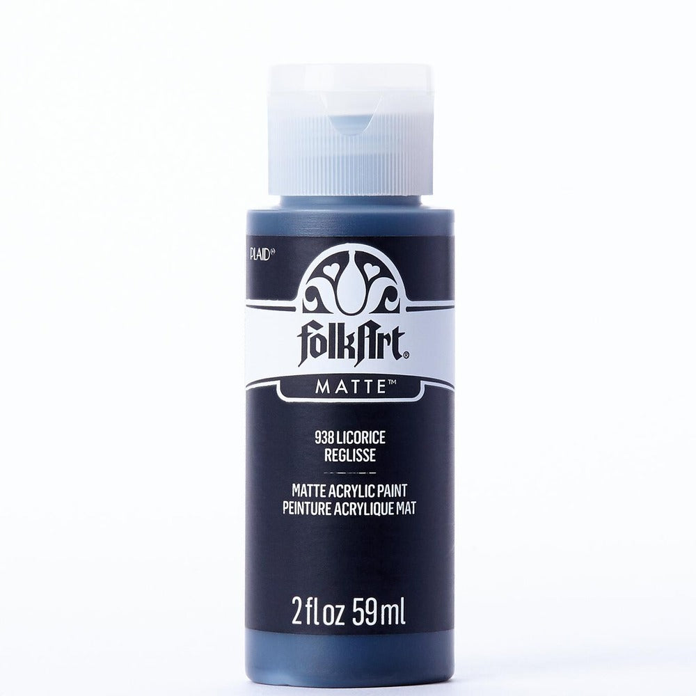 FolkArt Matte Acrylic Paint, 2 oz. - Licorice | Alberta Bead Store