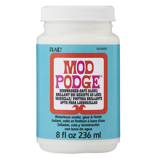 Mod Podge Waterbase Sealer/Glue/Finish, Dishwasher Safe Gloss (8oz) | Alberta Bead Store