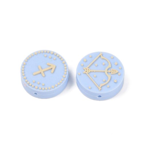 Silicone Focal Zodiac Light Blue Bead | Alberta Bead Store