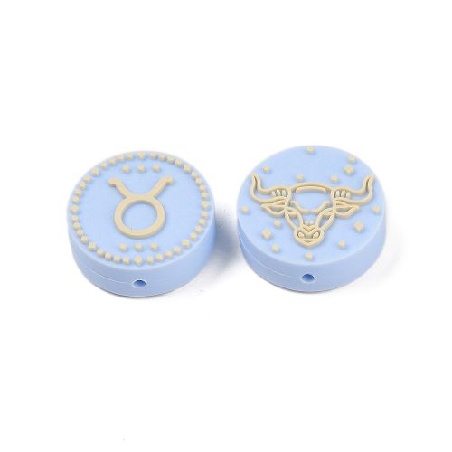 Silicone Focal Zodiac Light Blue Bead | Alberta Bead Store