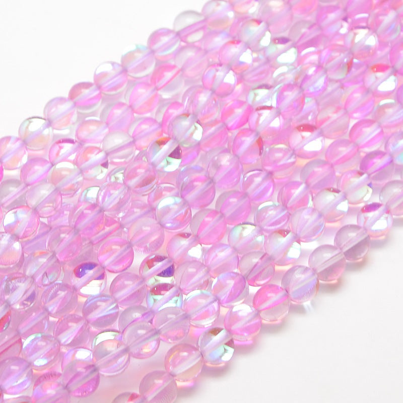 Pink Holographic Glass Bead 