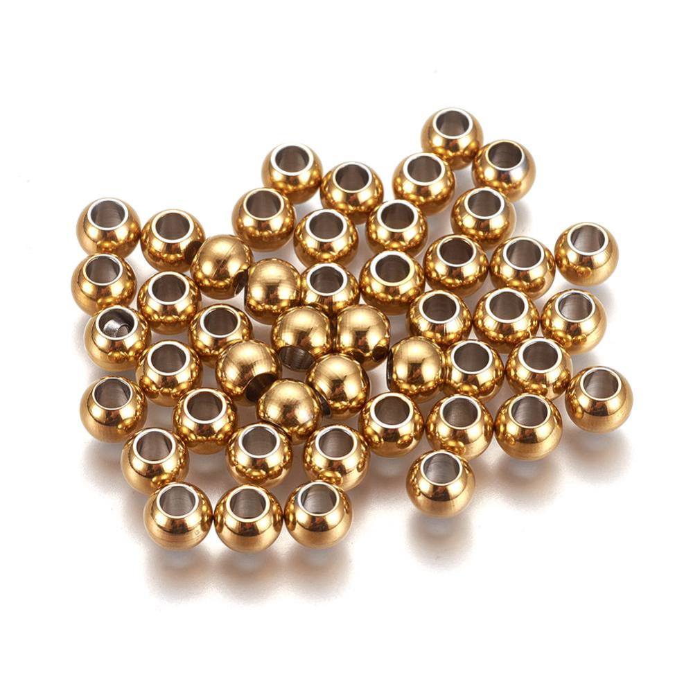 Connector Bead 304SS Golden Round 20pc | Alberta Bead Store