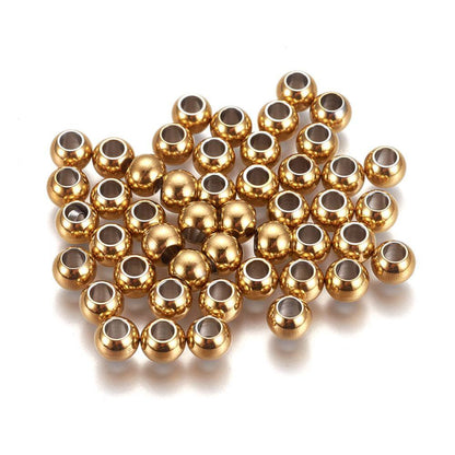 Connector Bead 304SS Golden Round 20pc | Alberta Bead Store