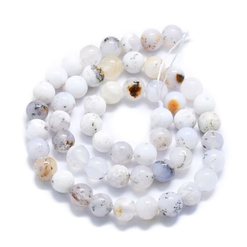 African White Opal Gemstone Bead - Crystals and Sun Signs