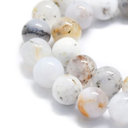 African White Opal Gemstone Bead - Crystals and Sun Signs