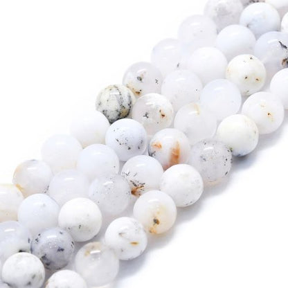 African White Opal Gemstone Bead - Crystals and Sun Signs