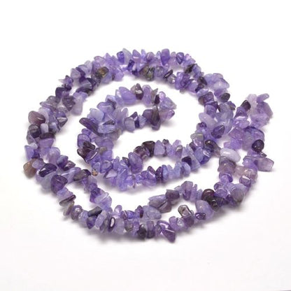 Amethyst Gemstone Chip Beads - Crystals and Sun Signs