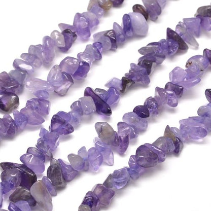 Amethyst Gemstone Chip Beads - Crystals and Sun Signs