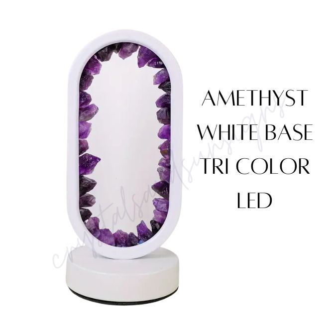 Amethyst Gemstone LED Light Oval 