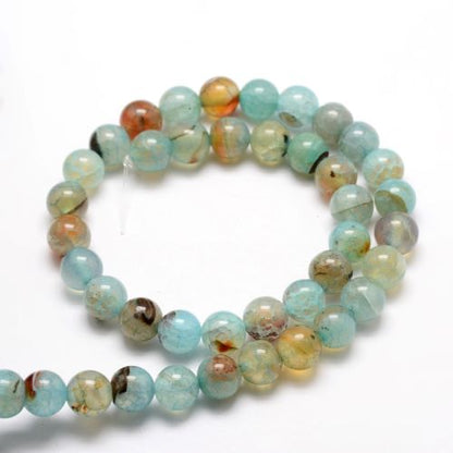 Blue Agate Gemstone Beads - Crystals and Sun Signs