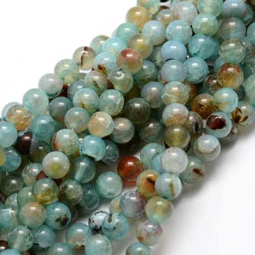 Blue Agate Gemstone Beads - Crystals and Sun Signs