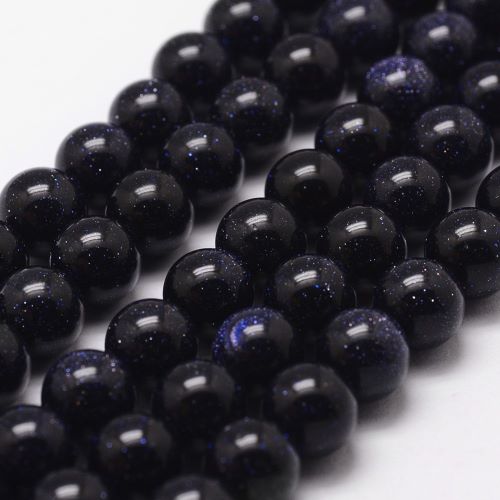 Blue Goldstone Gemstone Bead - Crystals and Sun Signs