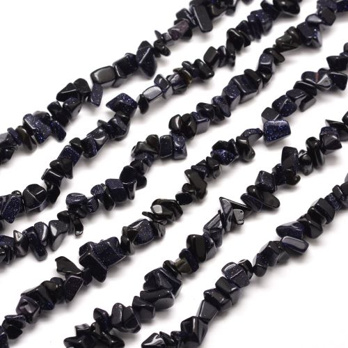 Blue Goldstone Gemstone Chip Beads 