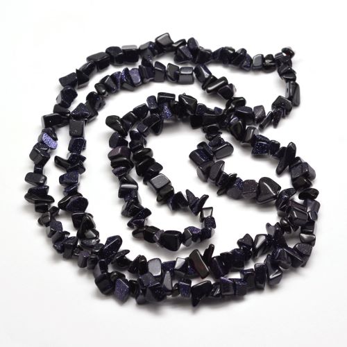 Blue Goldstone Gemstone Chip Beads 