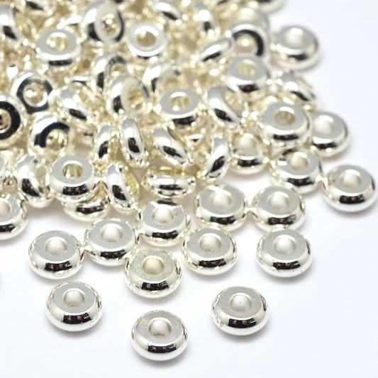 Flat Round Spacer Silver 5mm 5g | Alberta Bead Store