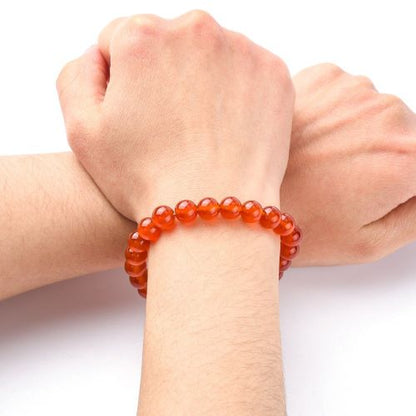 Carnelian Gemstone Bead Bracelet 8MM - Crystals and Sun Signs