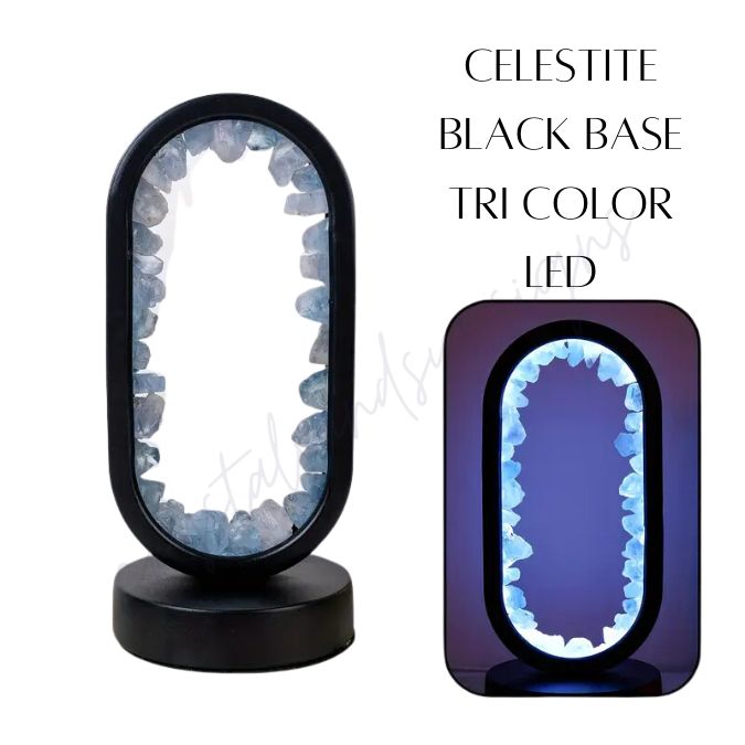 Celestite Gemstone LED Light Oval 