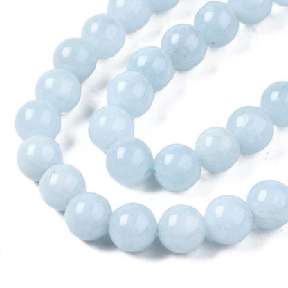 Blue Chalcedony (imitation Aquamarine) Gemstone Bead - Crystals and Sun Signs