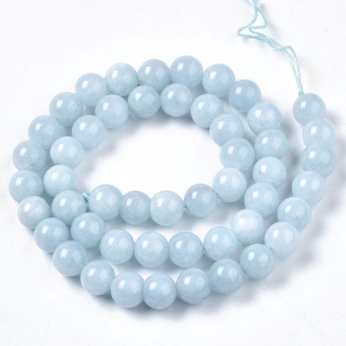 Blue Chalcedony (imitation Aquamarine) Gemstone Bead - Crystals and Sun Signs