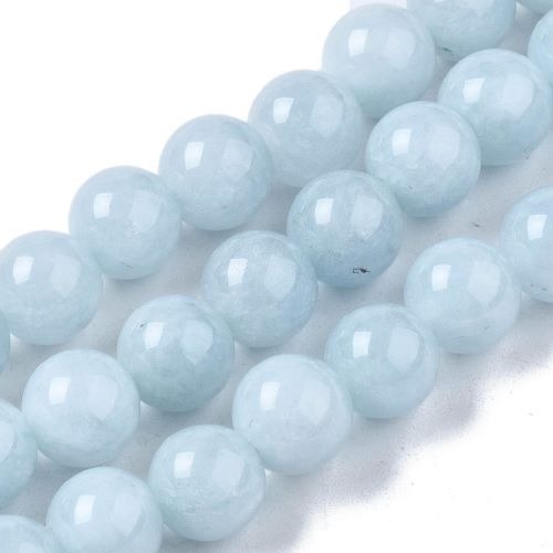 Blue Chalcedony (imitation Aquamarine) Gemstone Bead - Crystals and Sun Signs