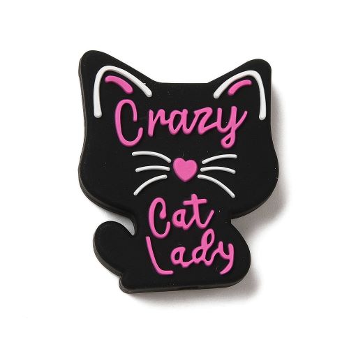 Silicone Bead Black Cat - Crazy Cat Lady 