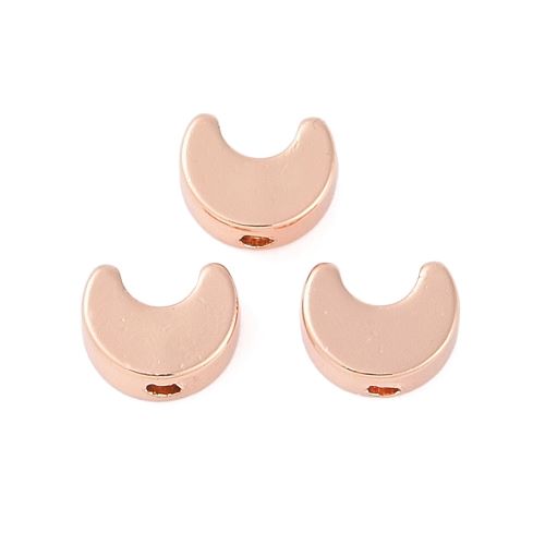 Spacer Bead Crescent Moon Long Lasting Rose Gold Plated 5pcs | Alberta Bead Store